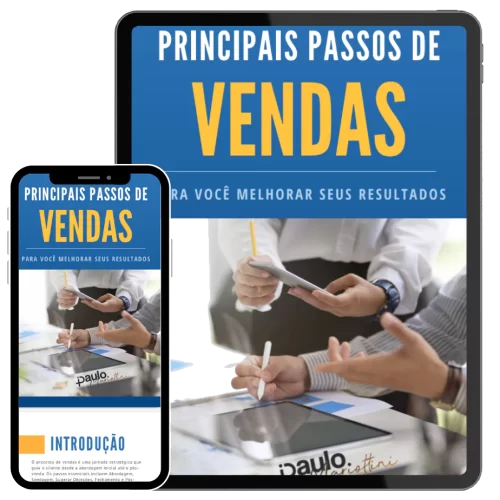 capa de ebook principais passos de vendas para você melhorar seus resultados